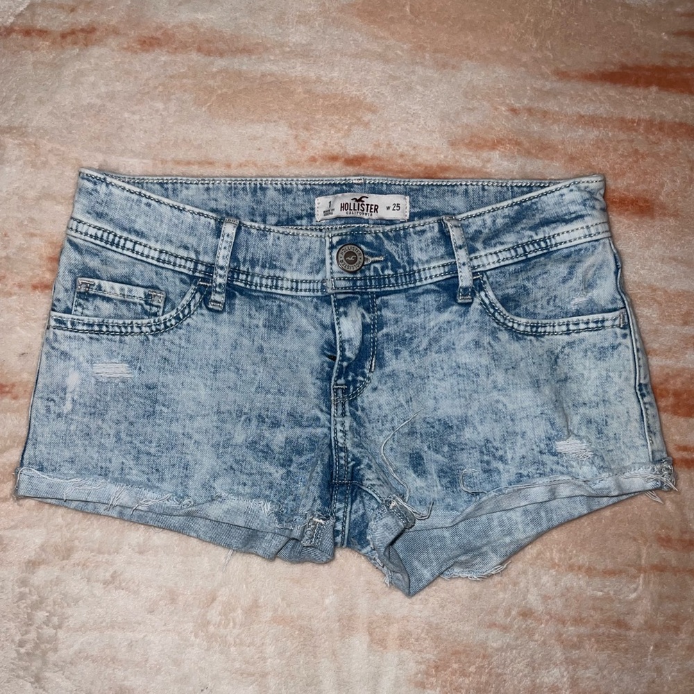 Hollister Women's Faded Blue Jean Shorts